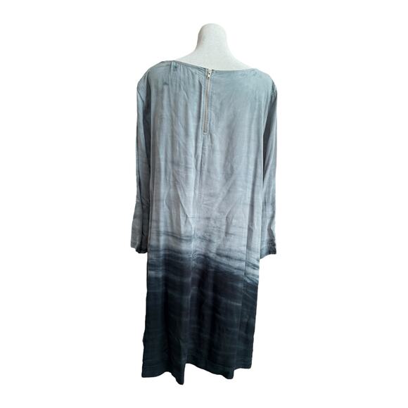 Michael Stars Tunic‎ Dress Women Large Gray Blue Dyed Lagenlook Flowy Artsy Boho - Picture 5 of 9